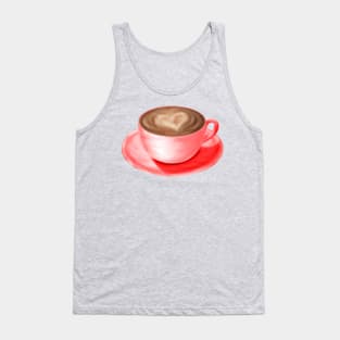 Valentine Love Cappuccino Art Heart Tank Top